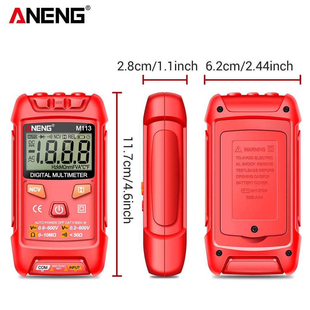AC/DC Voltage Meter ANENG M113 Inteligent Multimeter Electricity Test Tool 1999 Count Digital Ohm NCV Measuring Mini Instruments