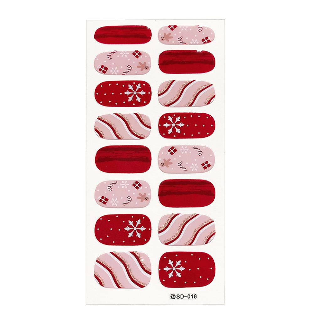 6styles Christmas Nail Art Stickers Dot Snowflake Designs Gel Nail Decals Perfect for New Year DIY Manicures No UV Lamp Needed