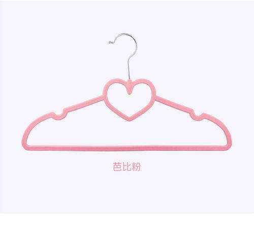 Child Flocking Hanger Home Drying Hanger 10pcs Non-slip Plastic Flocking Velvet Coat Flocked Custom Hanger Seamless Drying Rack