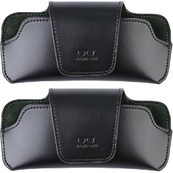 Sunglasses Holder For Car Visor Vegan Leather Glasses Case With Clip Automotive Interior Visor Accessories