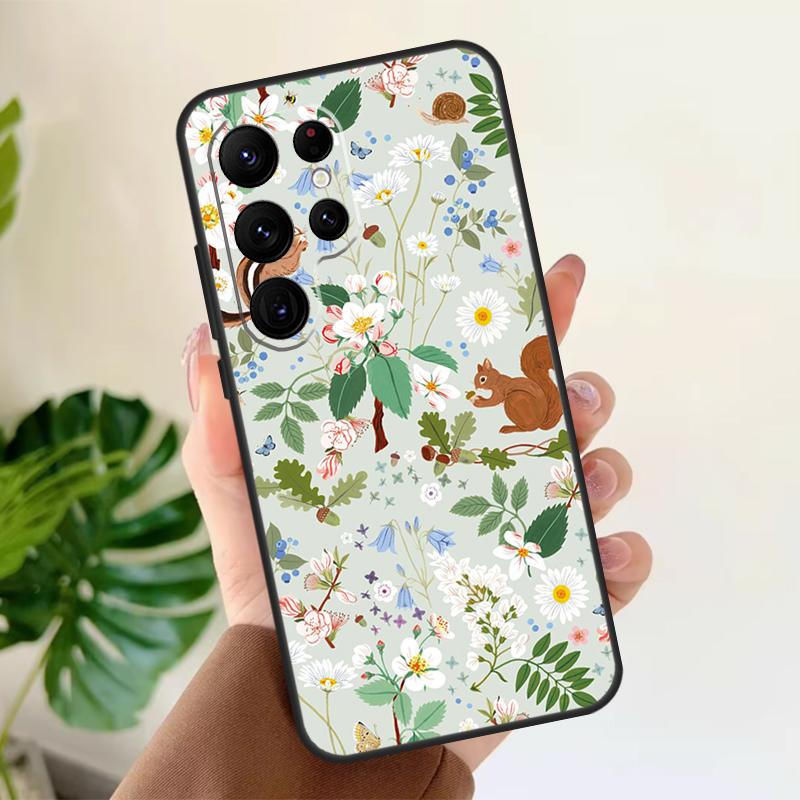 Squirrel Pattern Soft Case For Samsung Galaxy S24 Ultra S21 S22 S23 S25 Plus S20 FE S9 S10 S23 FE Phone Cover