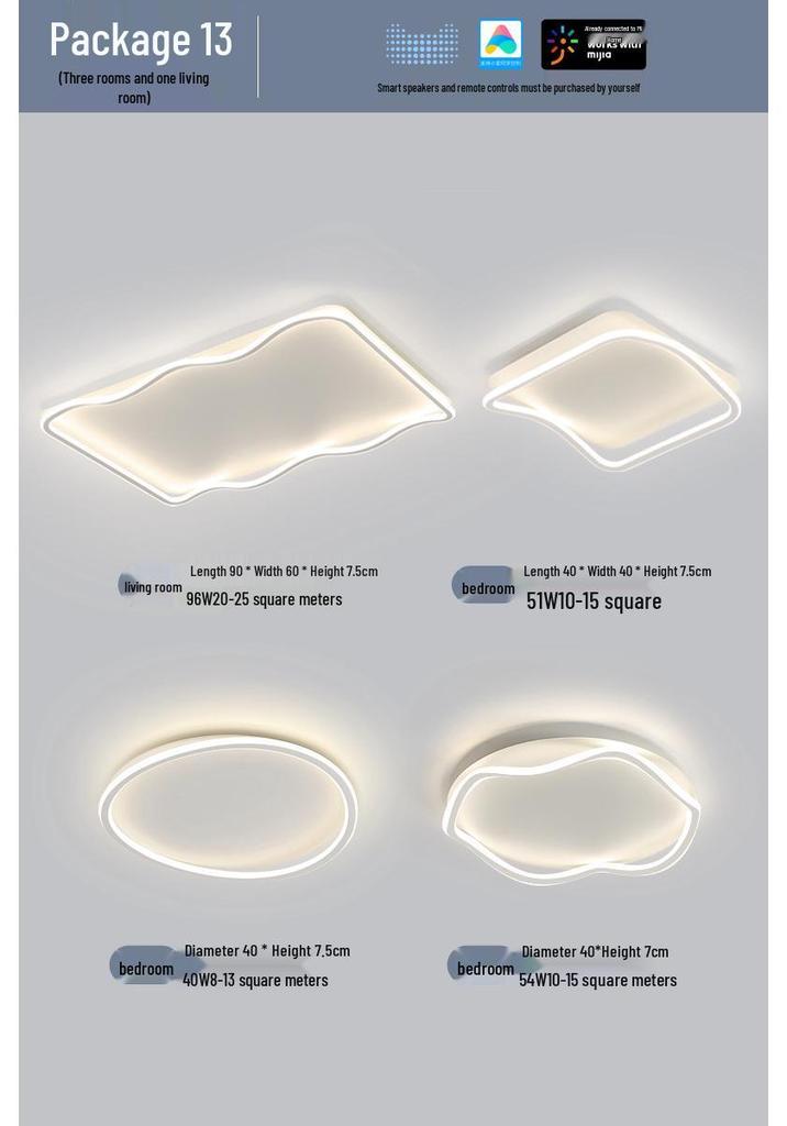 Modern Nordic Master Bedroom Ceiling Light with Smart Mijia & Tmall Genie Support for Home & Study Room