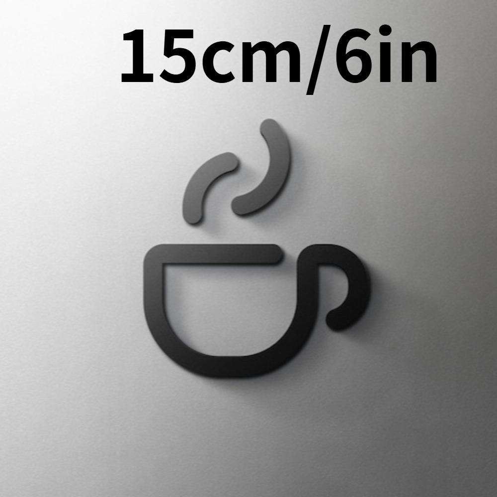 Cafe Symbol Sign 3D Acrylic Laser Cut Self Adhesive Door Decor for Restaurant Hotel Christmas Halloween