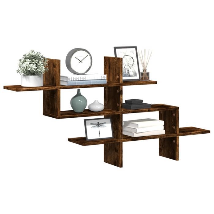 VidaXL Étagère murale chêne fumé 124,5x18x60,5 cm bois d'ingénierie 853267