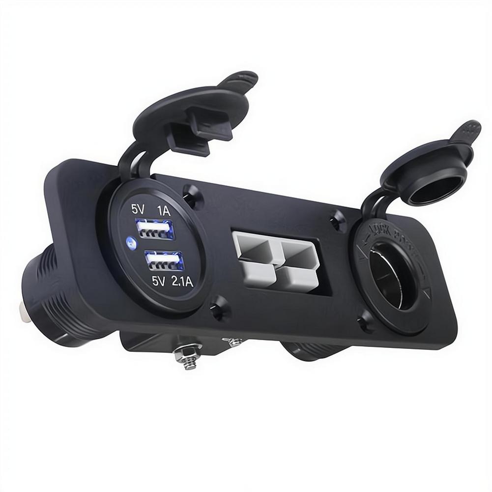 Dual USB Port Power Socket Anderson Plug Power Hub Connector Dual USB Type-C Cigarette Lighter Socket For Boat Caravan