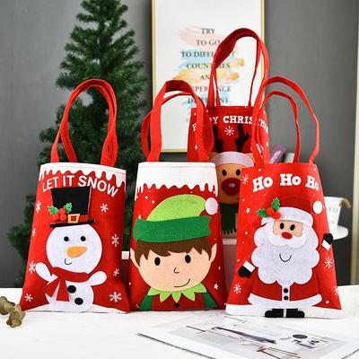 Kreative Weihnachtsgeschenktasche 2020 Dreidimensionale Puppe Süßigkeiten Tragetasche, Klassischer Schneemann Handgefertigte Bündeltasche