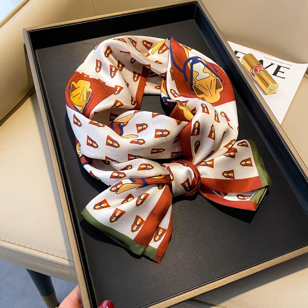 Eșarfe de mătase de înaltă calitate, de lux, bentiță, eșarfe pentru gât, pentru femei, eșarfă de mătase cu lanț, șal decorativ pentru femei