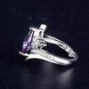 Huitan Charming Marquise Purple CZ Rings for Women Luxury Wedding Band Accessories Personality Cocktail Party Female Jewelry