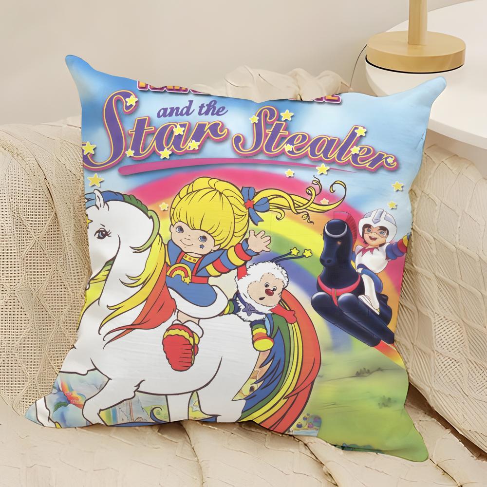 Cartoon Anime Cute R-Rainbow Brite Pillow Case Natural Linen Double-Sided Printing Sofa Home Decor Cushion Cover