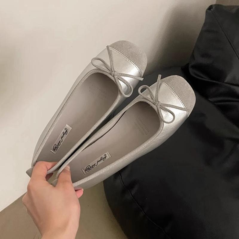 Fashion SUOJIALUN 2025 New Spring Women Flat Shoes Fashion Round Toe Shallow Slip On Ladies Ballet Shoes Soft Leather Eelgant Boat Shoes