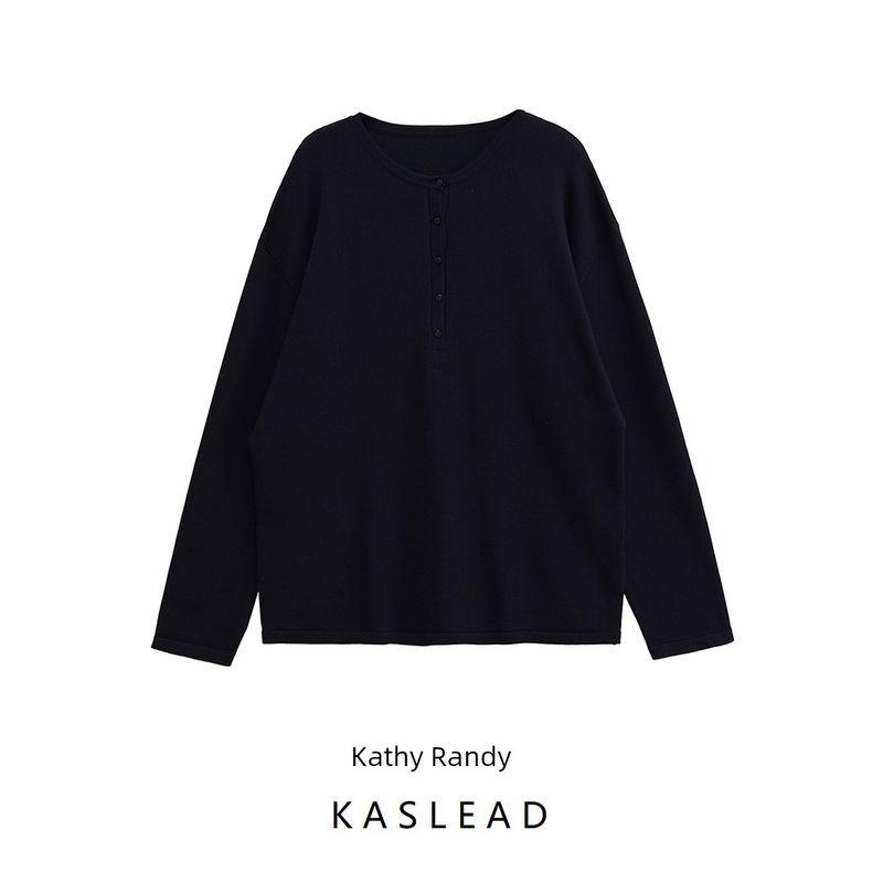 Kaslead New Women Clothes Western Style Fashion Simple and Versatile Plain Stitch Knit 2893136