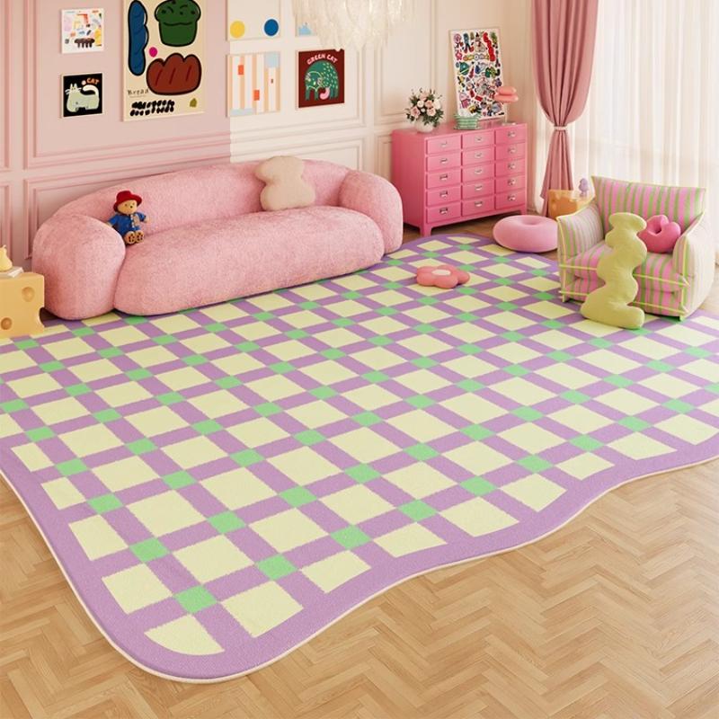Dopamine Color Bedroom Decor Pink Carpet Large Area Carpets for Living Room Fluffy Soft Children's Mat Thick Plush Cloakroom Rug