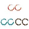 Bohemian Beach Style Stone Beaded Hoop Earrings With Geometric Design For Casual Wear