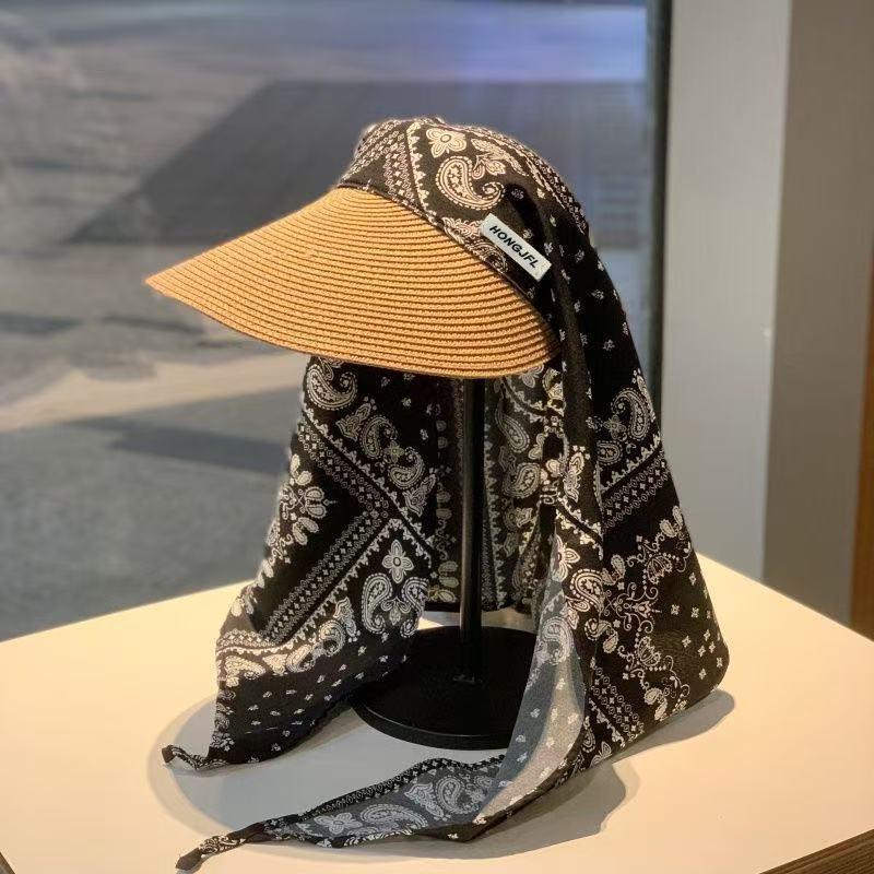 Women s Wide Brim Sun Hat UPF 50+ Versatile Headscarf & Beach Straw Cap Summer Outdoor Fashion Sun Protection 54-62cm