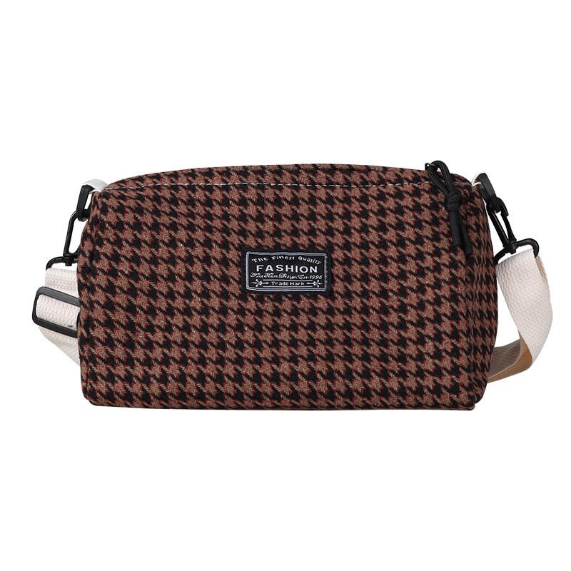 Trendy Houndstooth Pattern Kids Shoulder Bag Versatile Retro Tote For All Occasions