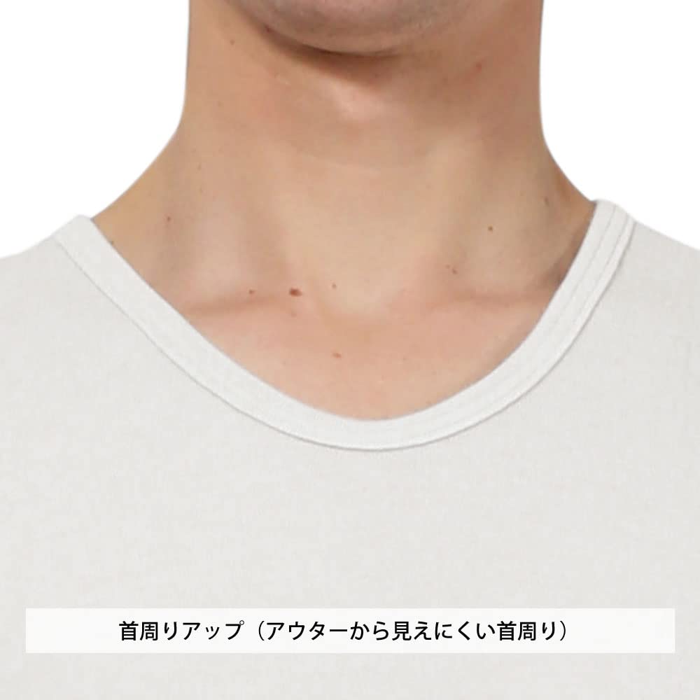 Hidamari Soft Short Sleeve Warm Size Black Men's Shirt, Underwear, Sapium, L, [XBS-952-BK]