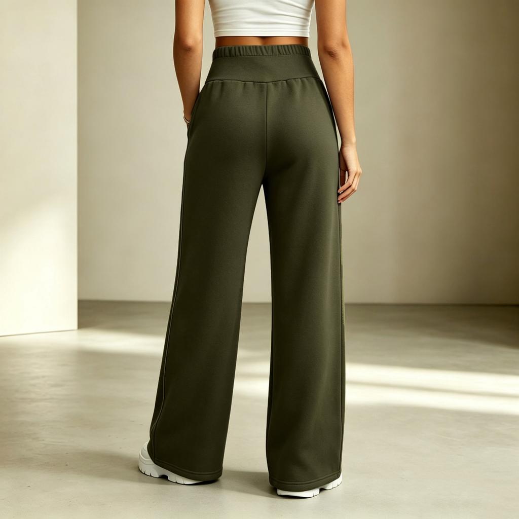 Pantaloni della tuta da donna casual colorati, vestibilità ampia, gamba larga, con elastico in vita
