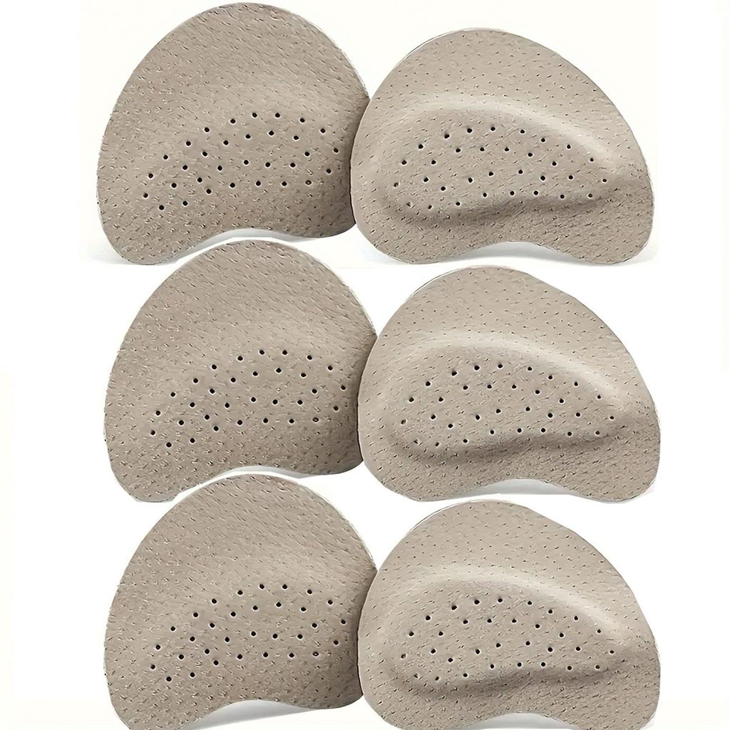 6pcs Women's high heels soft PU non-slip front foot pad - breathable sweat-absorbent, shock-absorbing foot care insole with grip pattern