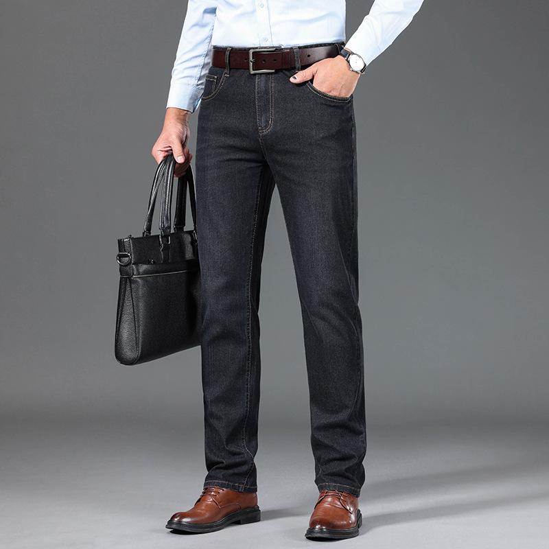 

Мужские расклешенные джинсы, расклешенные мужские дизайнерские классические джинсовые джинсы с высокой талией, эластичные свободные расклешенные джинсы, темно-синие джинсы 30 чёрный