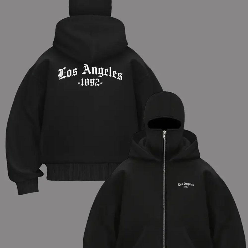 Pánská mikina na zip s potiskem vzoru King, cool černá bunda, sportovní a ležérní volná podzimní/zimní mikina v retro módním stylu