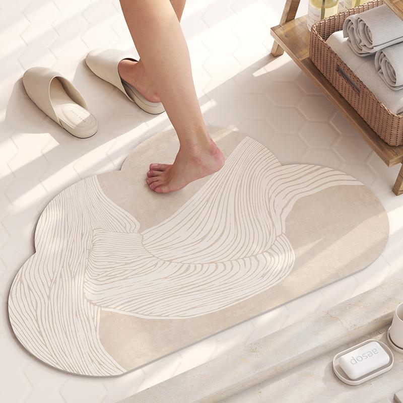 Small Fresh Flowers Diatom Mud Mat Home Bathroom Cute Flower Non-slip Mat Bathroom Absorbent Quick Drying Mat