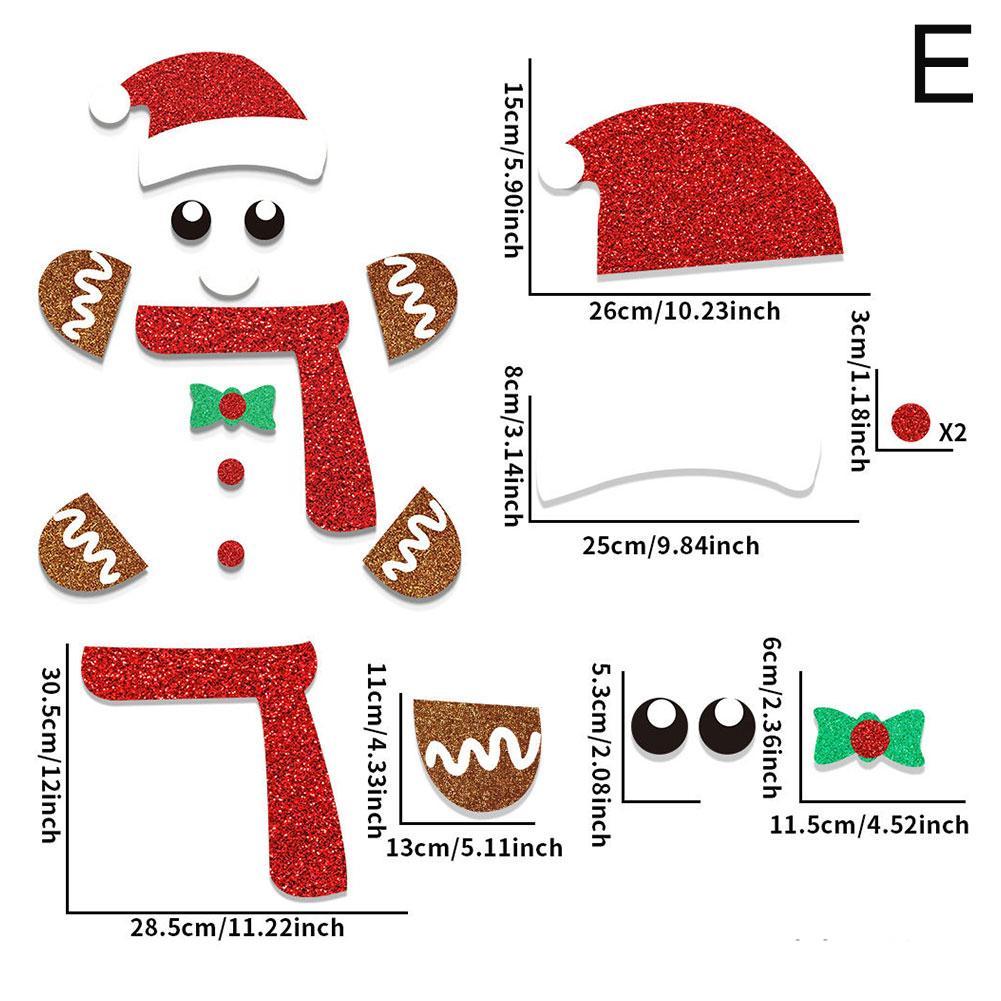 Christmas Decorations Door Stickers Cartoon Reindeer Tree Home Merry Window Christmas Claus Dec Q2A4