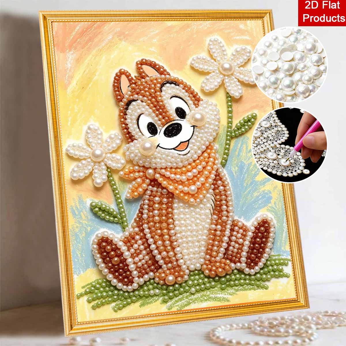 Disney Chip Dale Pearl Painting Handmade DIY Pearl Art Painting Simple Living Room Hanging Painting Decoration Chip Dale 134 characters 30x40