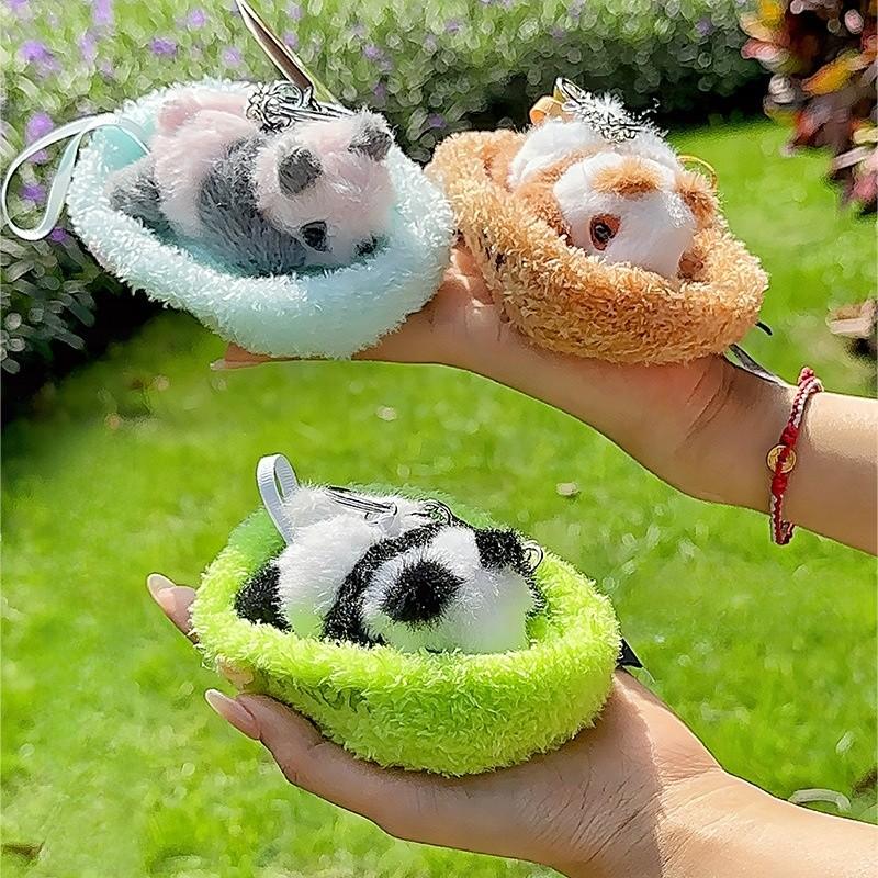 Panda Jinnew Cartoonbaby Plush Keychain Doll With Letter Embroidered Details