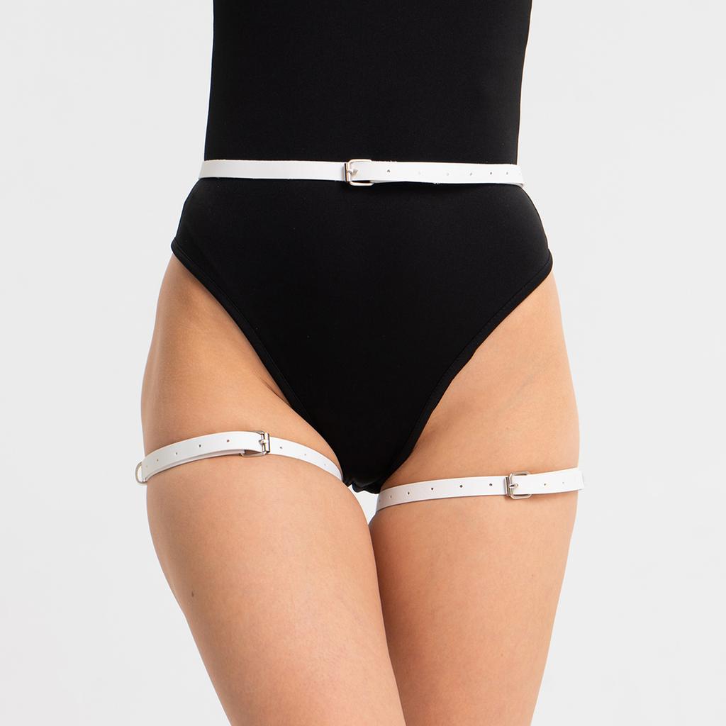 Women Sexy Garter Belt Harness Lingerie Body Stockings Leg Harness Fetish Erotic Rave Sword Belts Goth Bodysuit