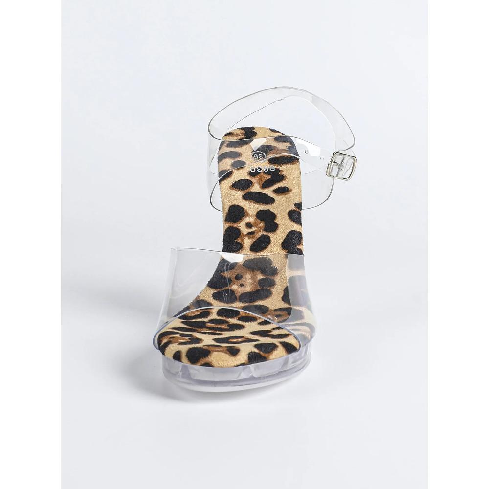 2026 Neue Modische Vielseitige Transparente Ein-Riemen-Sandalen Französische Offene Zehenpartie Kristallabsatz Mode-Sandalen LFD-9930-1