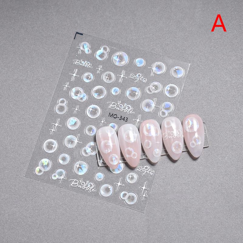 3D Transparent Bubble Nail Art Stickers Nail Decals Self-Adhesive Water Bubble Manicure Slider Diy Nail Decoration Salon Gift