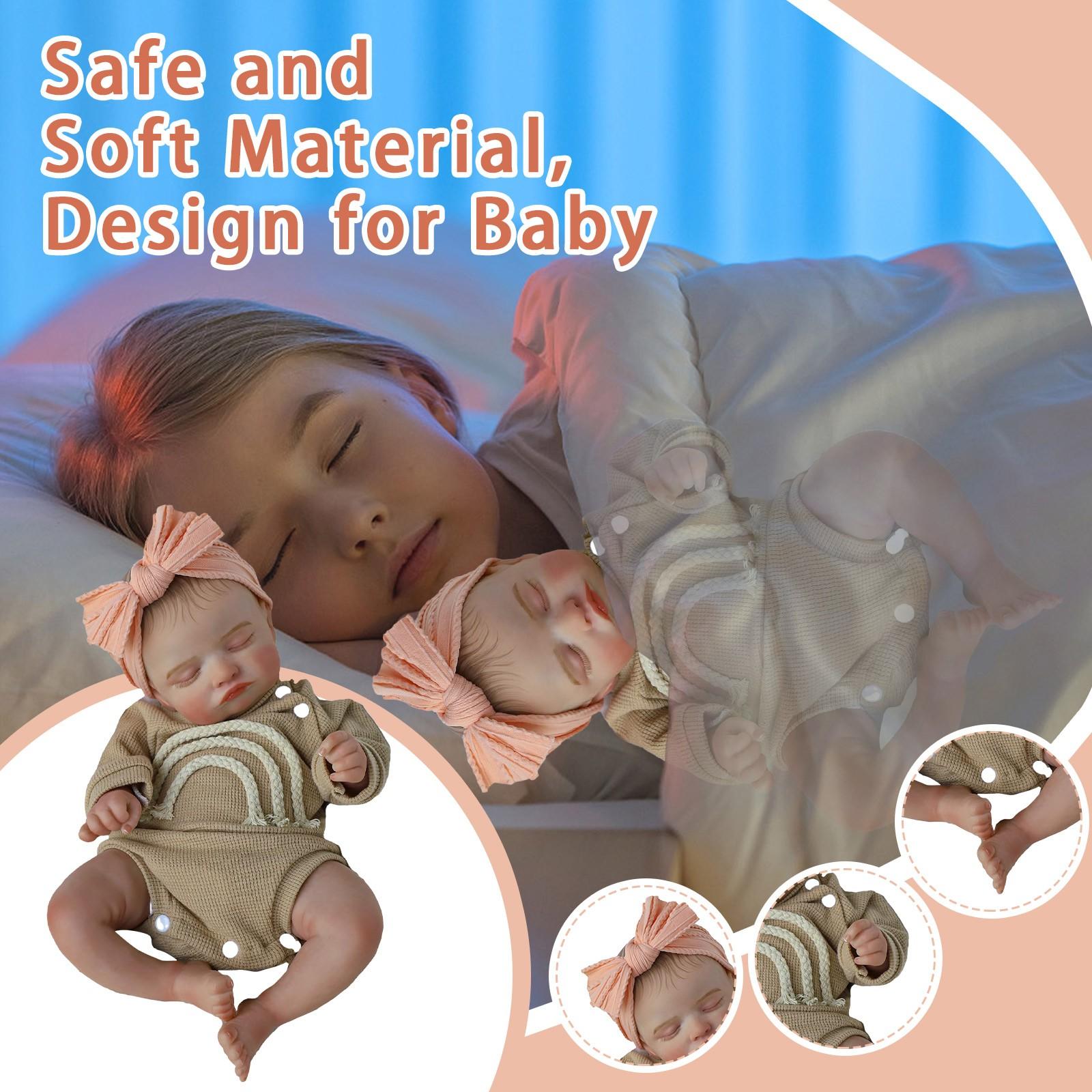 

20-дюймовая реалистичная кукла-новорожденный с одеждой, мягким телом и игрушкой для кормления One Size