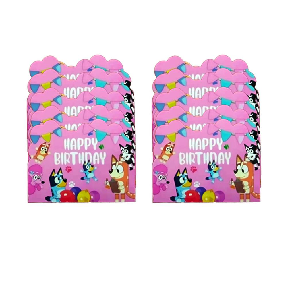 Pink Bluey Birthday Party Decoration Set Bingo Puppy Cup Plate Napkins Balloons For Kids Favors Gifts Photo Booth Baby Shower
