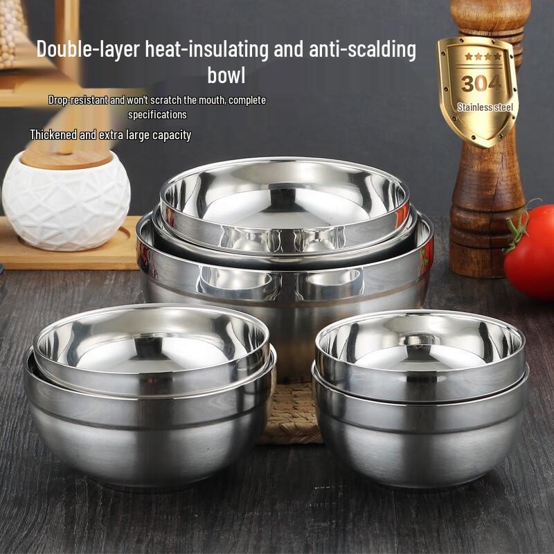 Jieyachang 304 Stainless Steel Double Wall Bowl