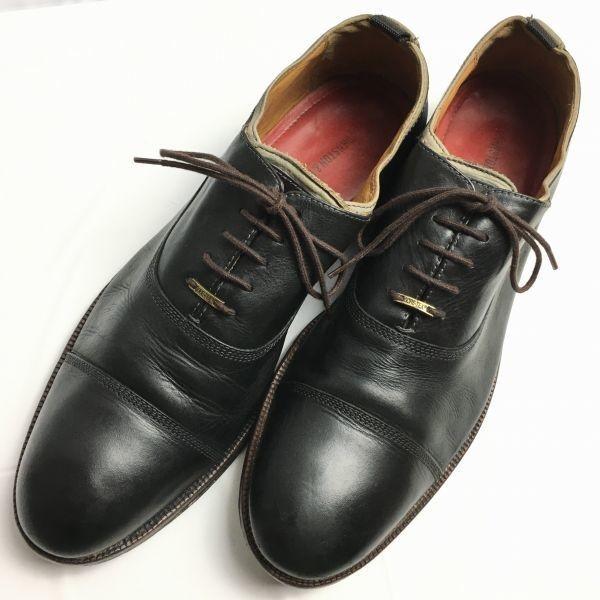 Johnston & Murphy Storlek 13M (30.531.0cm) Cap Toe Straight Tip Business Shoes Svart Herrskor(BEGAGNAD)