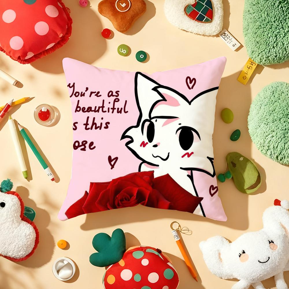 BBoykisser Cat Cute Cushion Cover Plush Fabric Soft DoubleSided Printed Sofa Warm Winter Home Gift Pillow Cover