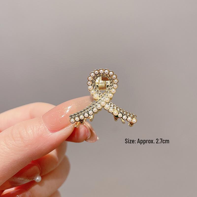 Women's Half-Tied Pearl Hairpin - 2024 New Side Clip for Back of Head