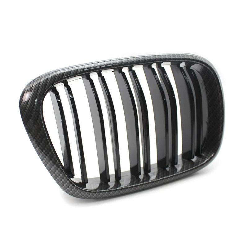 For Bmw 5 Series E39 525 528 530 535 1999-2003 Car Grille Front Kidney Grill Double Line Black 51137005837 51137005838