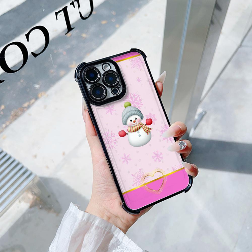 Ae108 Happy New Year Merry Christmas Electroplated TPU Phone Cases for Xiaomi 11 Lite Redmi Note 13 Pro 12C 9S 14C Huawei Four Corner Protection Cover