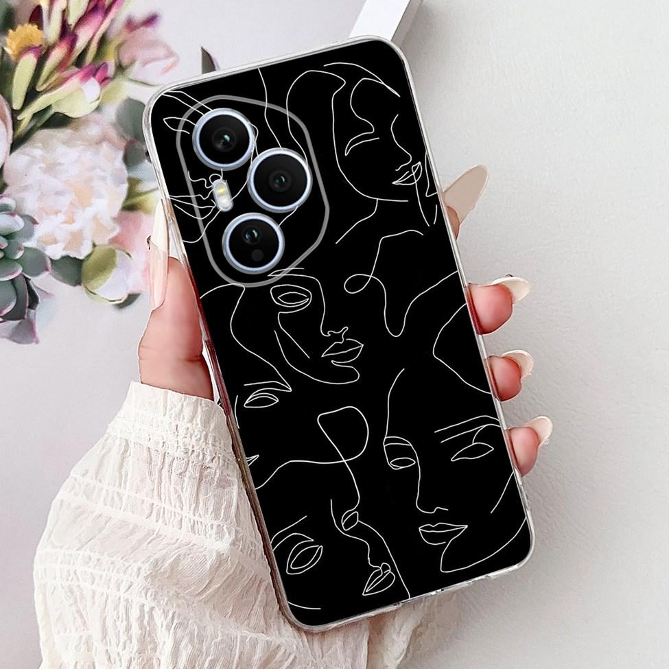 Clear For Honor 400 Pro Case DNP-NX9 Cute Cartoon Cat Fashion Flower Funny Painted Soft Bumper For Honor 400Pro Back Cover Funda