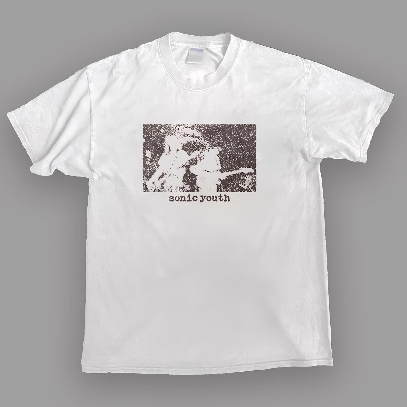 Sonic youth band reprint T shirt Size S-4X White Casual Gildan 5000 S