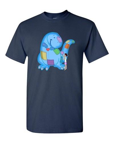 Fighting Extinction Dinosaur Dino Tanya Ramsey Artwork Art DT Adult T-Shirts Tee Unisex T-Shirt XXL