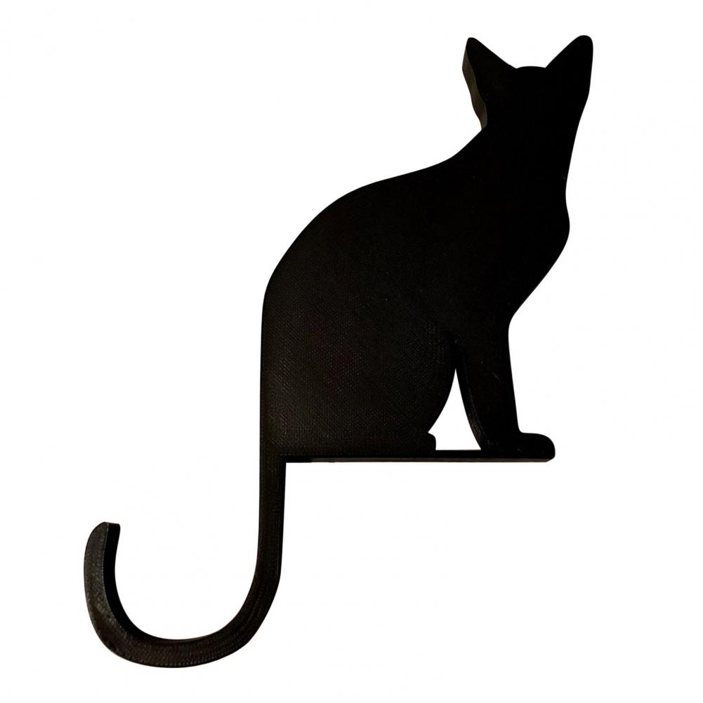 

Wooden Key Holder Black Cat Hook Black Cat Silhouette Wooden Hook Multi-functional Home Bathroom Kitchen Hanger Decoration Pet чорний