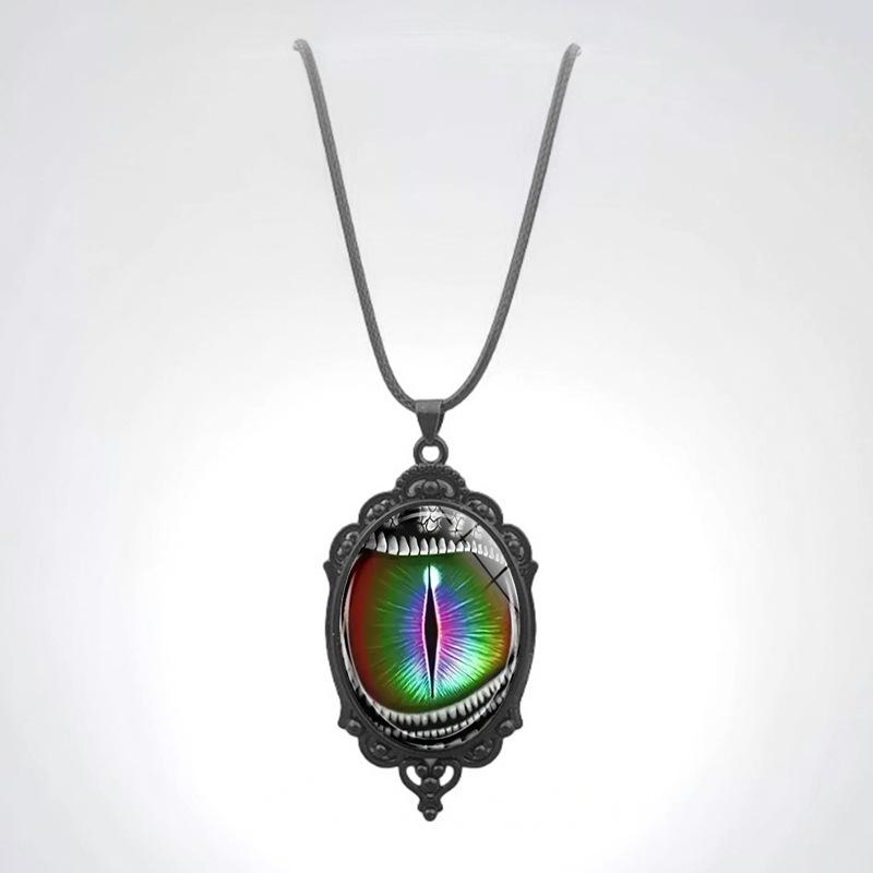 Dragon Eye Pattern Oval Women's Jewelry Retro Small Gift Pendant Necklace