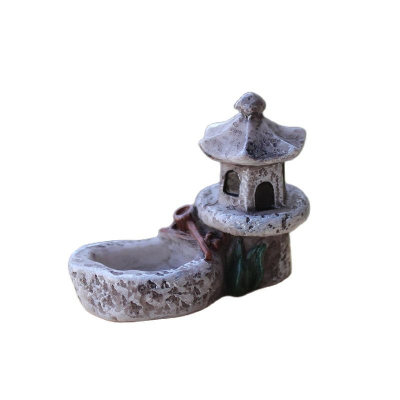 Mini Landscape Lighthouse Ancient Well Mini Tower Chinese Small Ornaments Retro Resin Home Decoration Small Ornaments