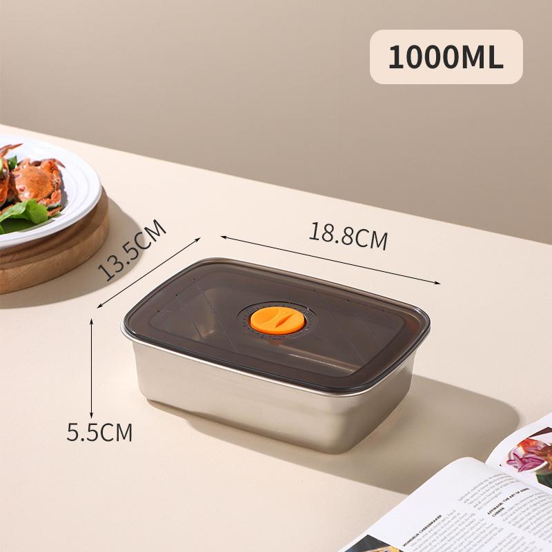 Food Grade Stainless Steel Lunch Box Vacuum Antibacterial Sealed 600/1000/1500ml Leakproof Bento Box for Office Workers
