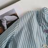 Embroidered Korean Vertical Striped Cotton Long-sleeved Design Versatile Shirt Women Autumn New