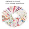 50Pcs Nail Art Sticker Decals Watermark Full Stickers Colorful Flower Nail Decals Nail Accessories