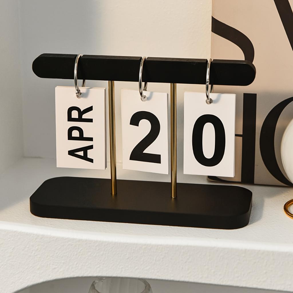 Nordic Minimalist Creative Flip Calendar Desk Ornament for Home, Living Room, Dining Table, Coffee Table, and Office Decoration.