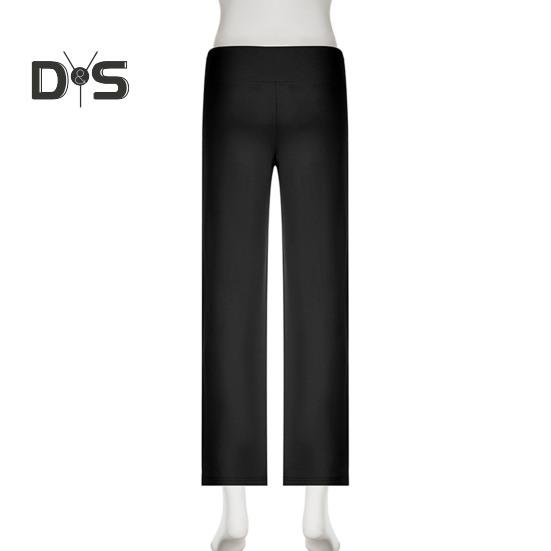 Women Fall Winter Pants Low Waist Butt-lifted Sport Trousers Drawstring Elastic Waist Solid Color Yoga Sweatpants Winter Plush-lined Wide Leg